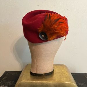 Vintage Felt & Feathered Hat by George Bollman Co., Inc.